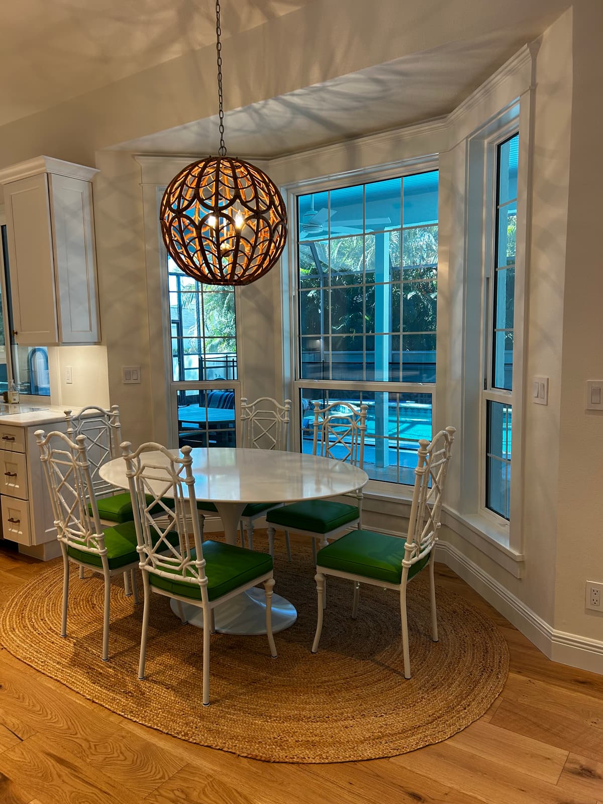 After: Faux-Bamboo Chair Frames in White